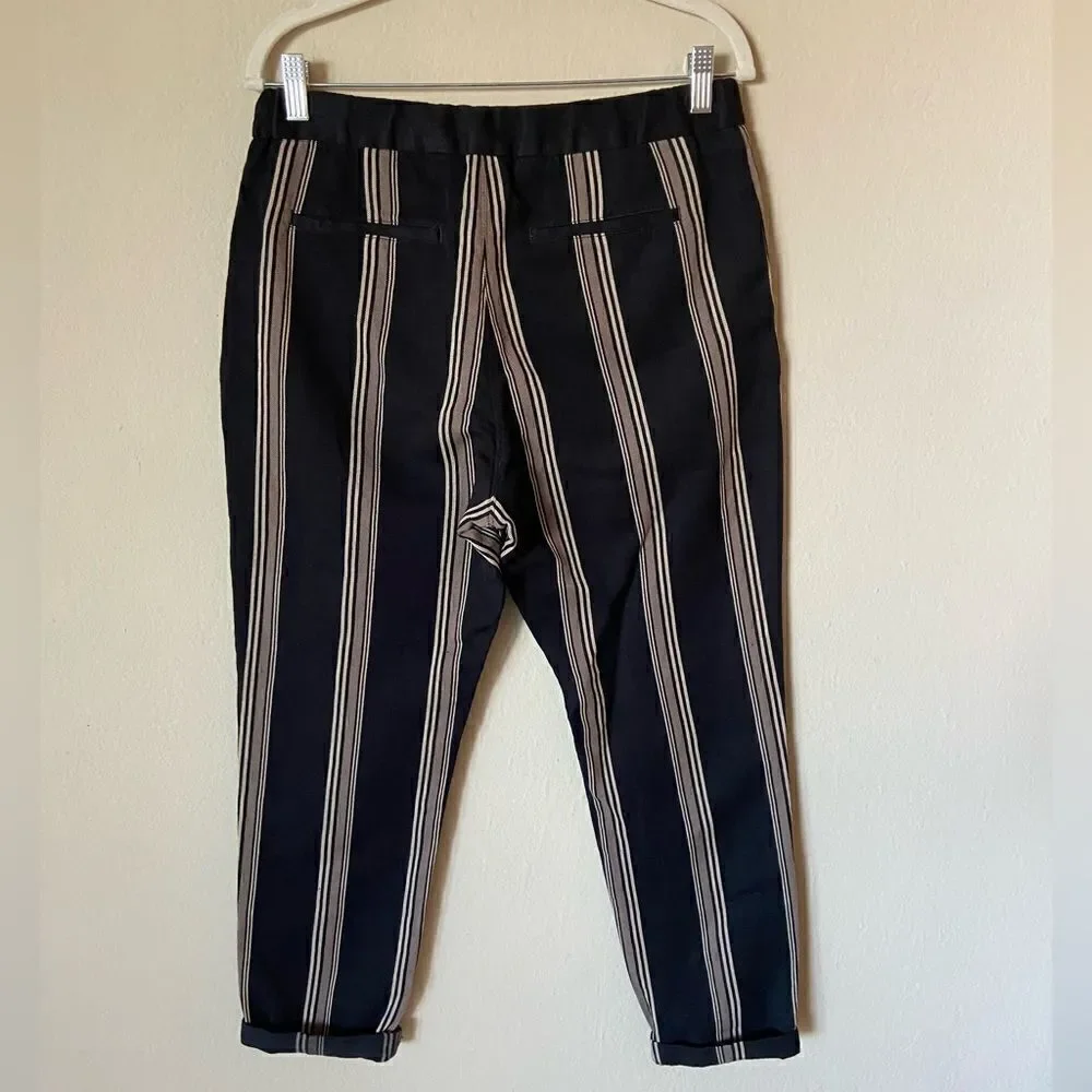NWT Closed Vigo Blue Dress Pants Stripped Straight Leg Size 28